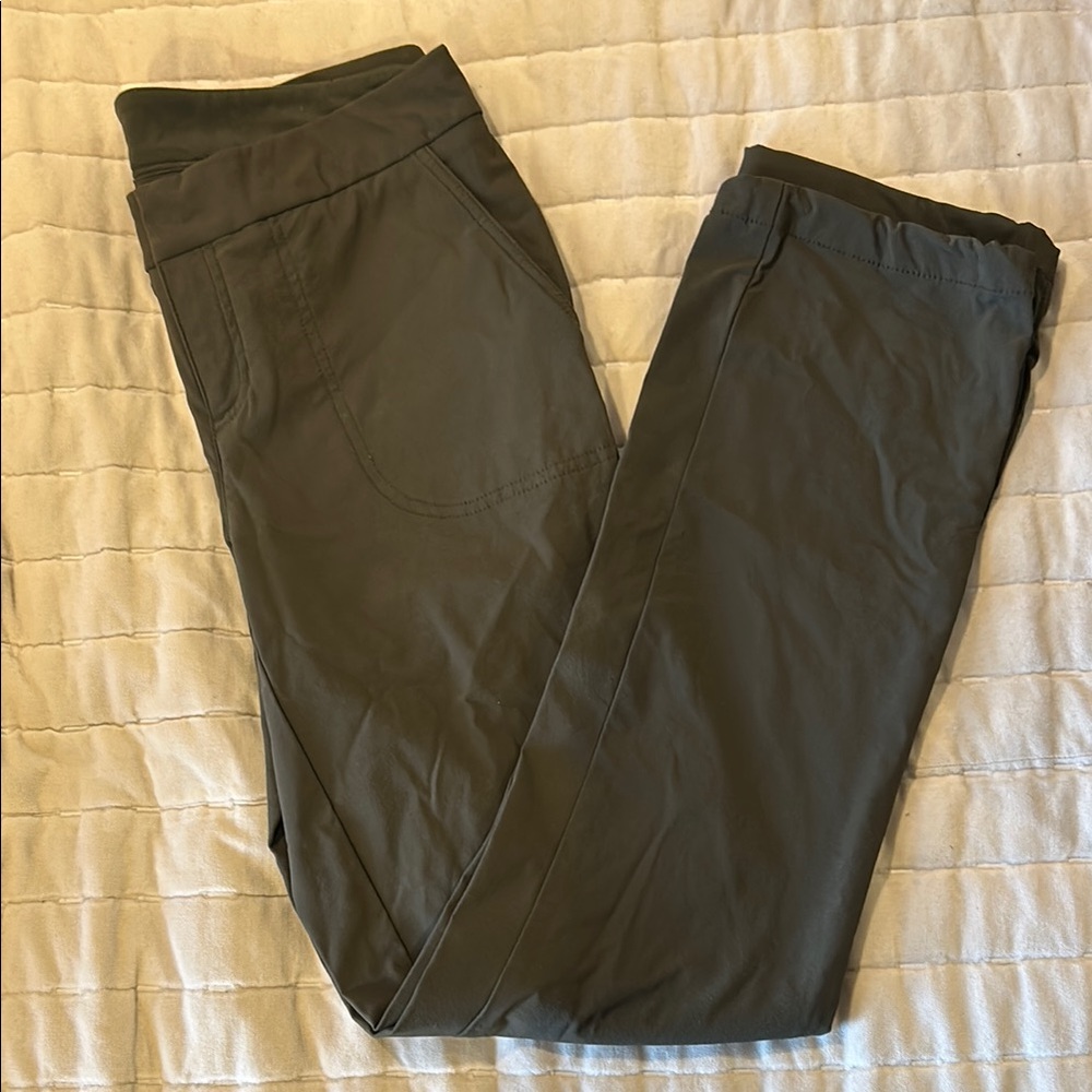Athleta Green pants with Straight Leg Design
